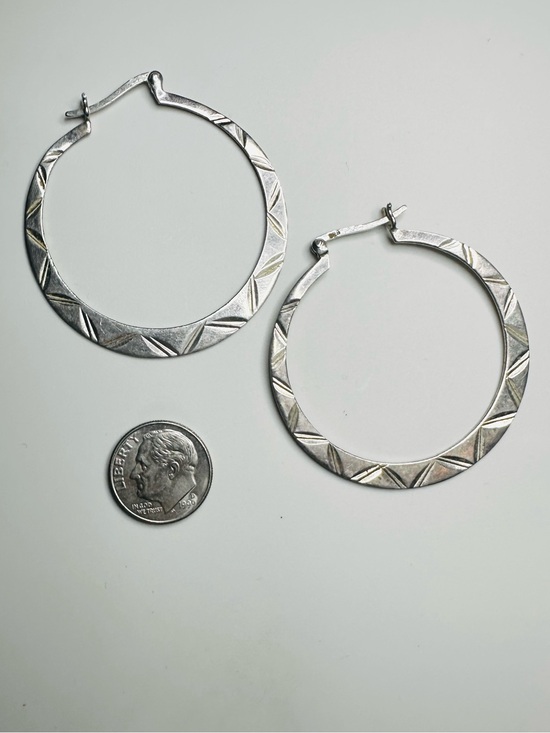 925 Sterling Silver Jewelry - Diamond Cut Hoops 925 Sterling Silver
